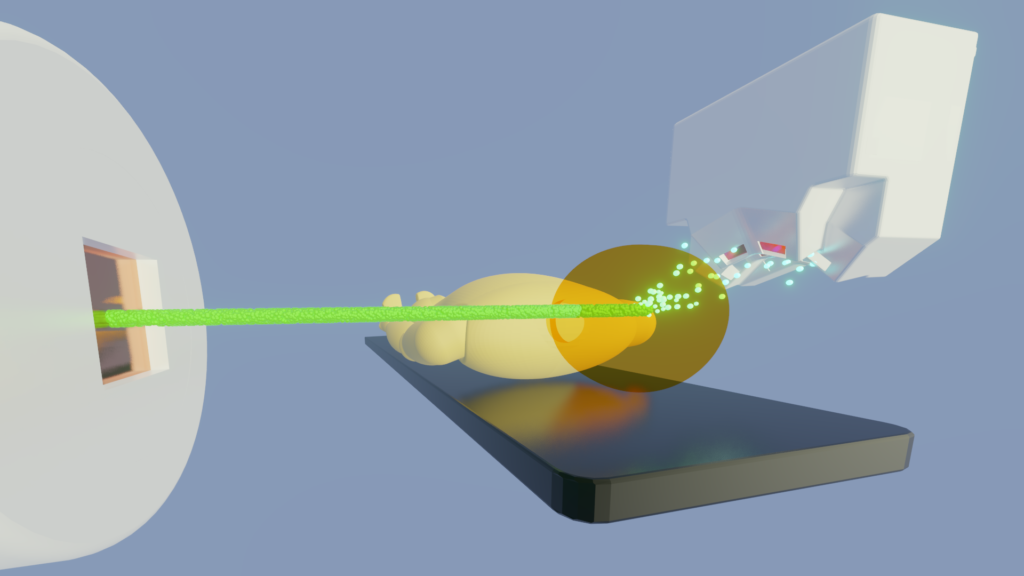 Visualization of secondary radiation emitted from the patient's body
